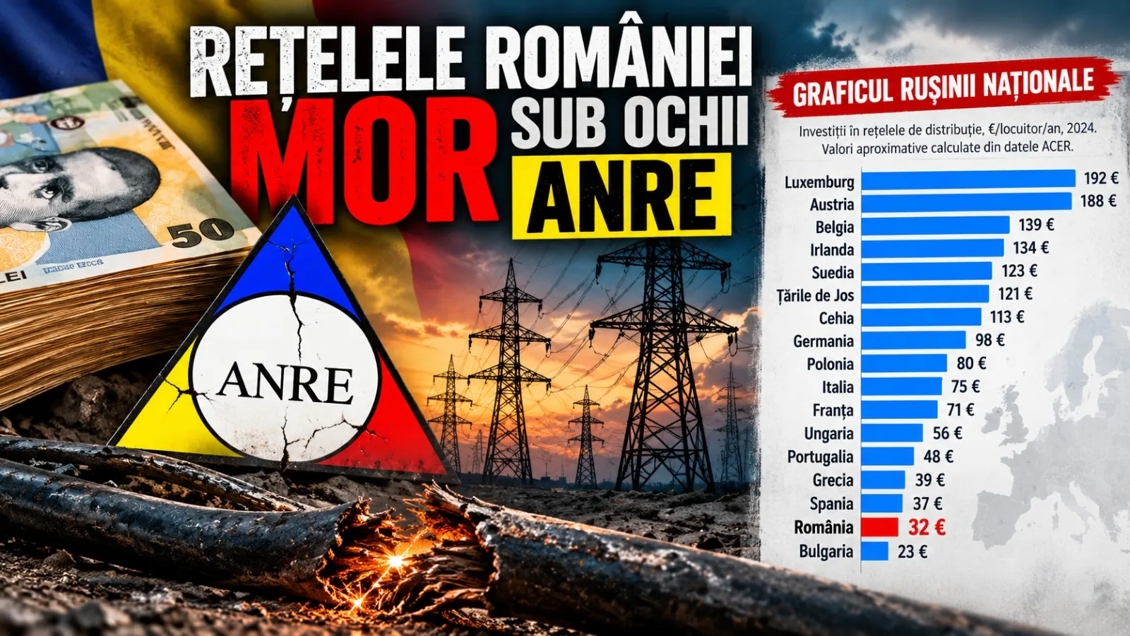 Investițiile în rețelele de distribuție din România sunt insuficiente, conform datelor APCE