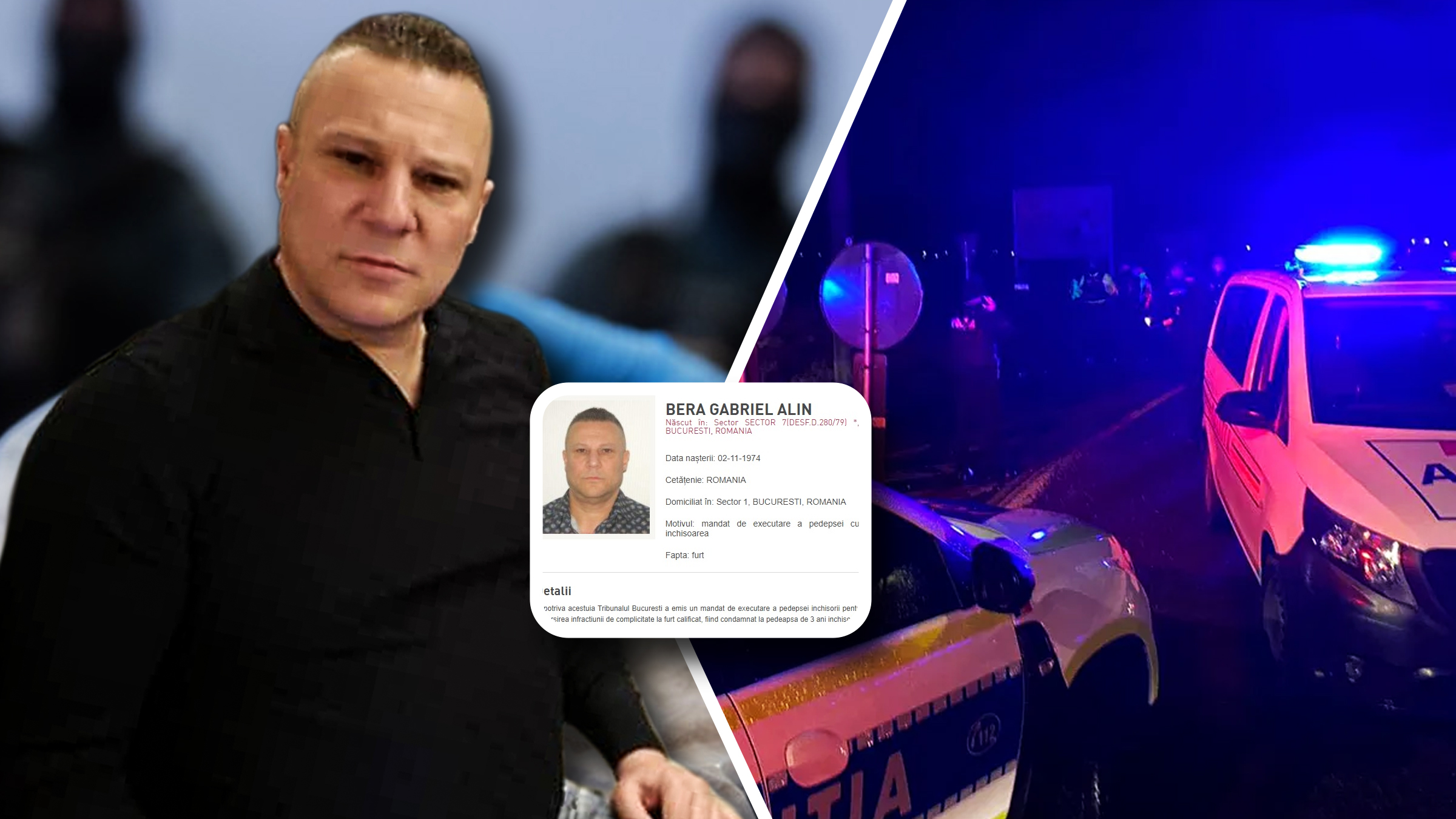 Gabriel Bera, cunoscut interlop din București, este dat în urmărire după o condamnare la închisoare