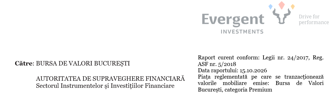 EVERGENT Investments propune reducerea capitalului social și un program de răscumpărare a acțiunilor