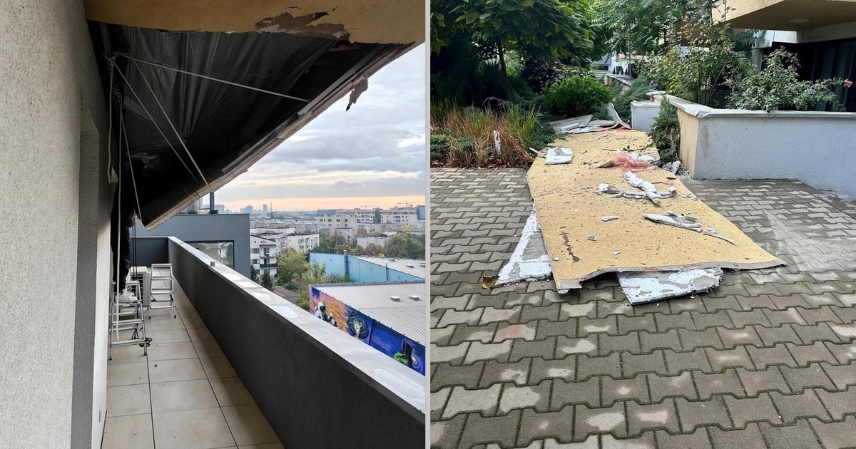 Controverse după cutremurul din Vrancea: materiale de izolație prăbușite de pe un bloc nou din București