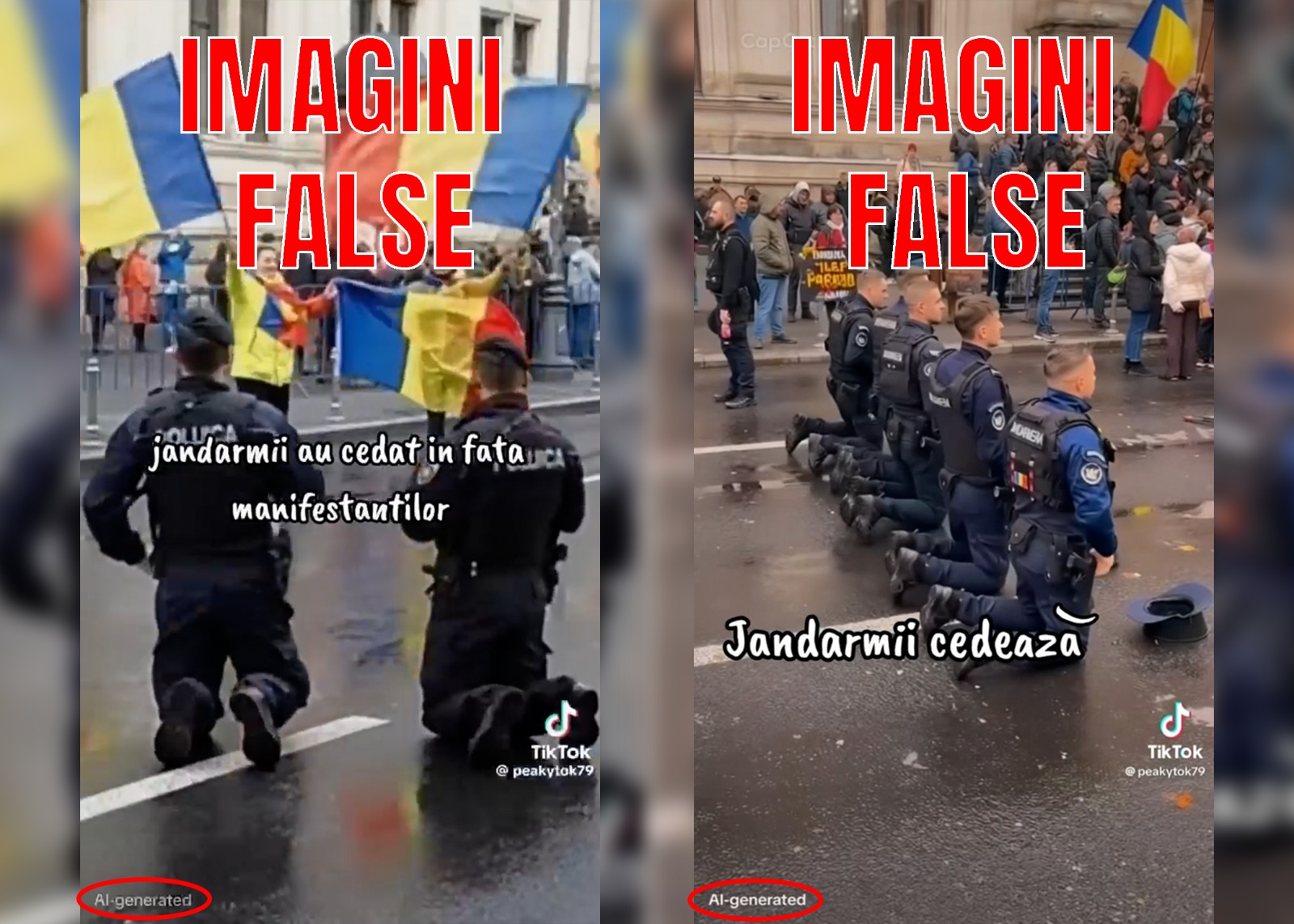 Jandarmeria avertizează cu distribuirea de imagini false generate prin inteligență artificială