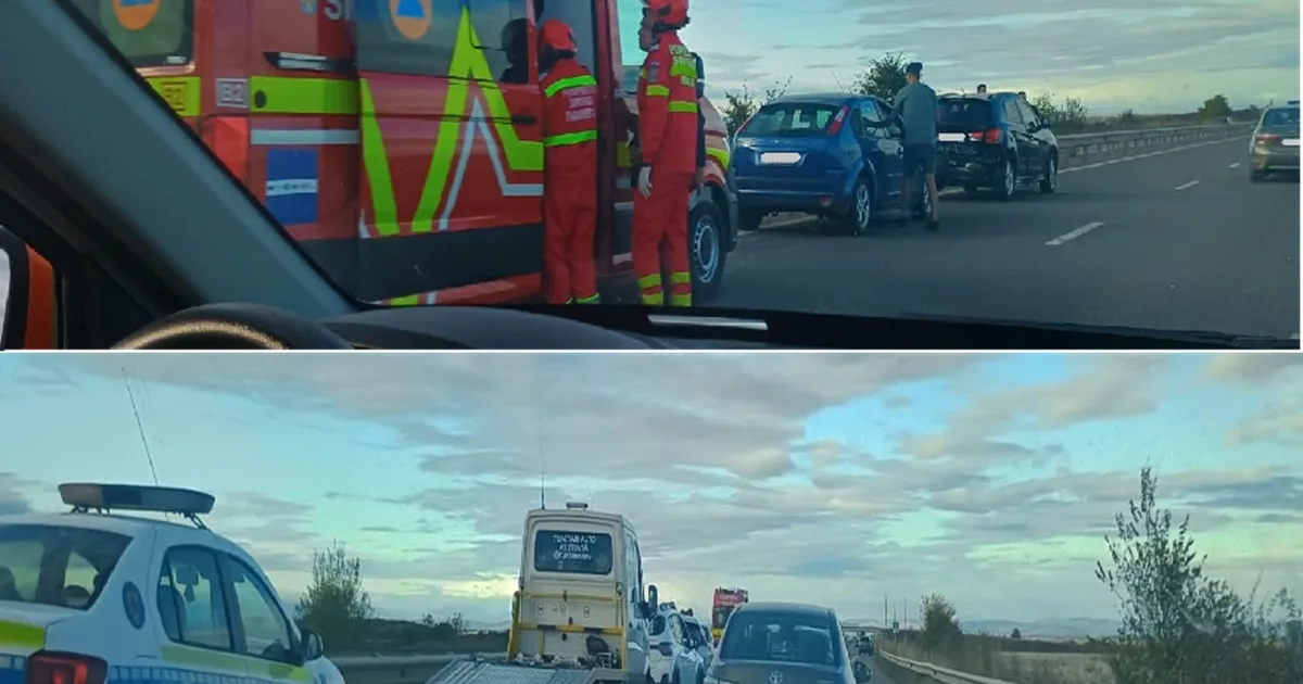 Accident cu trei autoturisme pe autostrada A3, spre București: o persoană rănită și trafic îngreunat