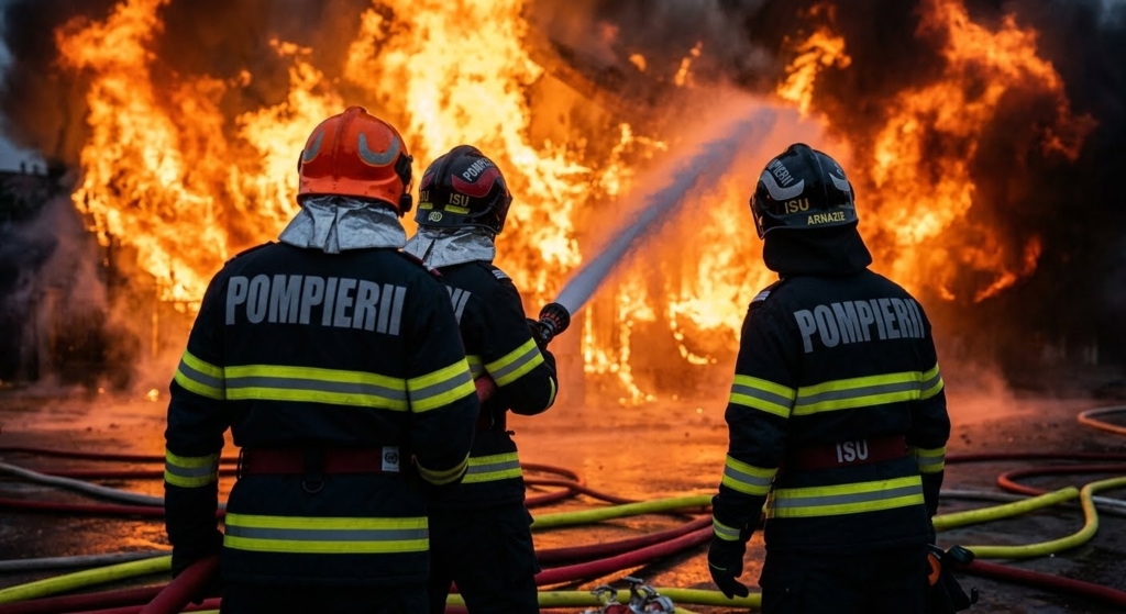 Pompier rănit de localnici agresivi în timpul unei intervenții la un incendiu în Argeș