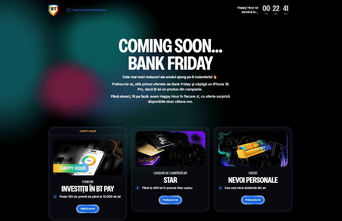 Banca Transilvania anunță data campaniei Bank Friday 2026 și premii pentru clienți