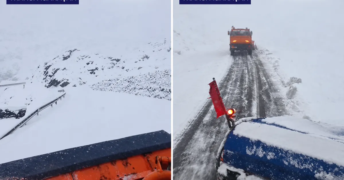 Ninsori abundente pe Transfăgărășan: Autoritățile analizează închiderea drumului DN7C