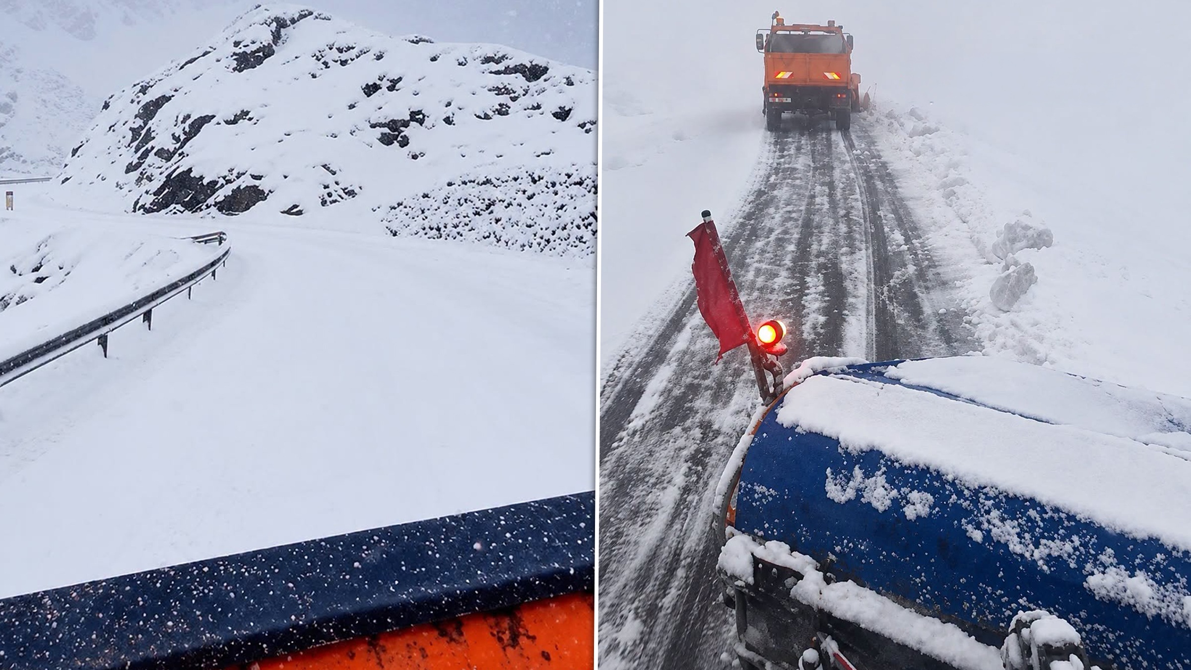 Condiții meteo dificile pe Transfăgărășan: Ninsori abundente și risc de închidere a circulației