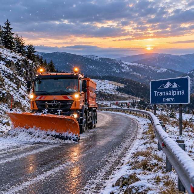 Circulația pe Transfăgărășan a fost suspendată din cauza ninsorii, după închiderea Transalpinei