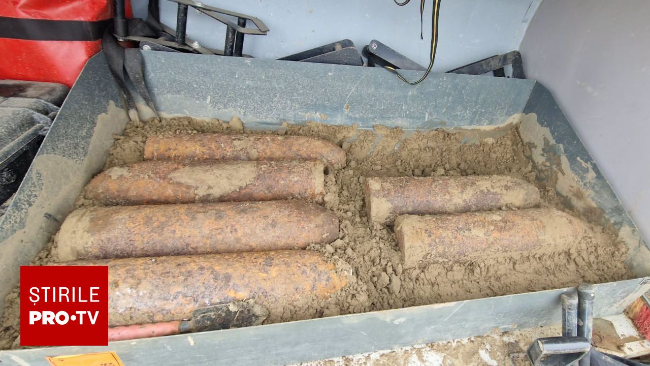 Șase proiectile de 150 mm au fost descoperite pe traseul Autostrăzii A8 în Iași