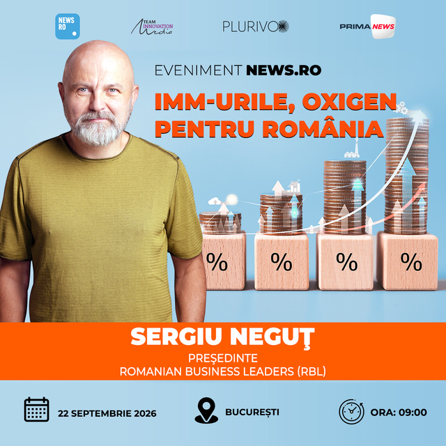 Sergiu Neguț va analiza limitările IMM-urilor la evenimentul News.ro „IMM-urile, oxigen pentru România”