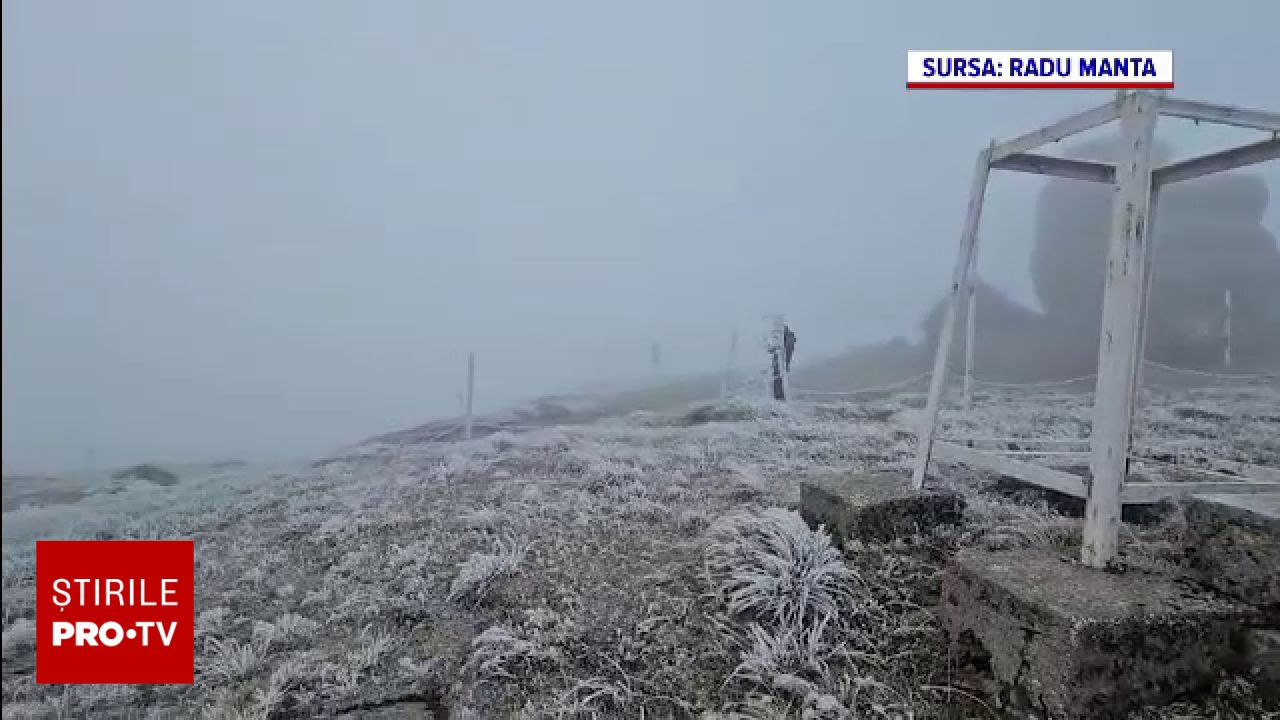 Primii fulgi de zăpadă la Bâlea Lac și temperaturi de -5 grade la Vârful Omu