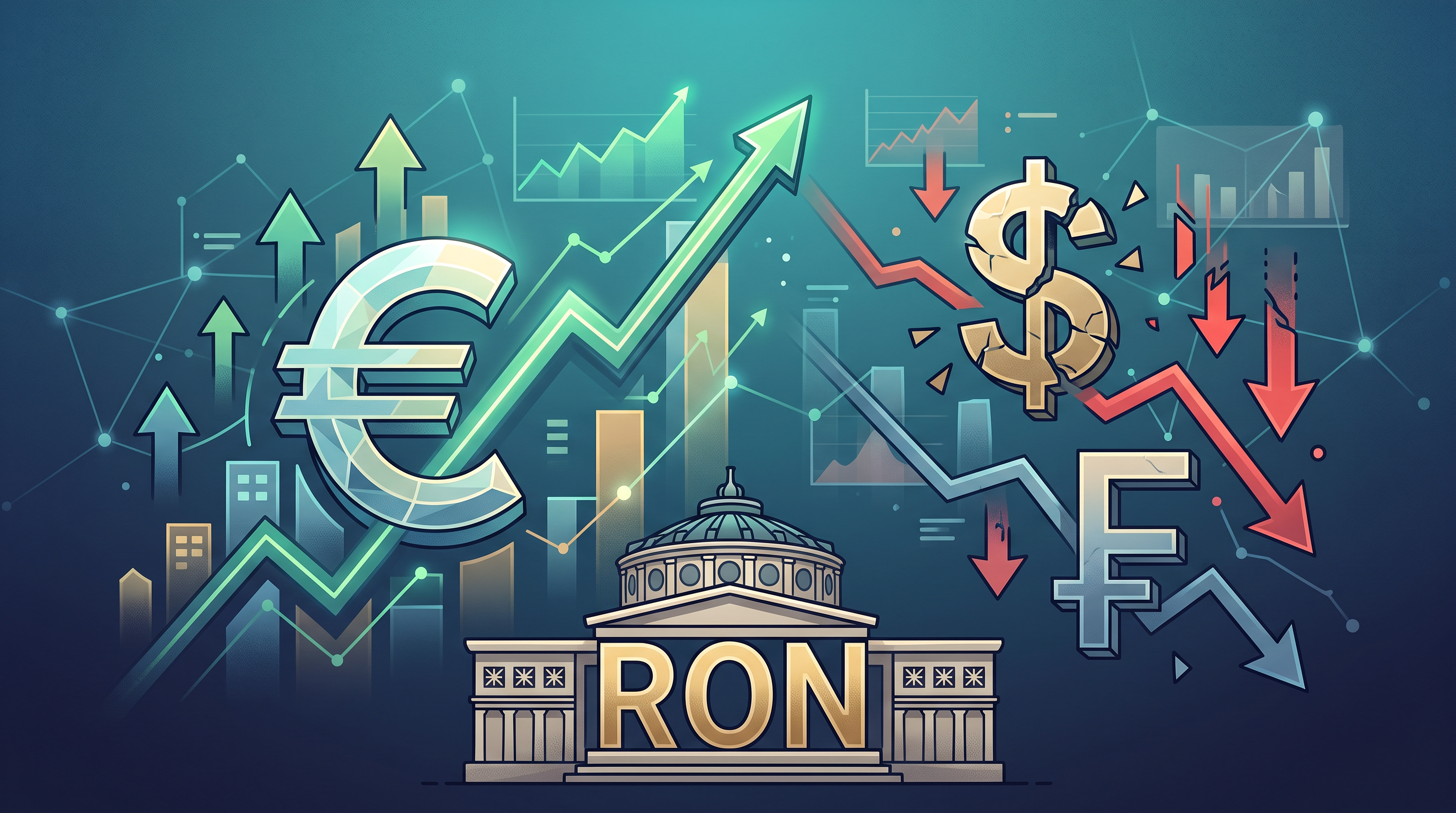 Evoluția cursului valutar: Euro a crescut, în timp ce dolarul și francul elvețian s-au depreciat față de leu