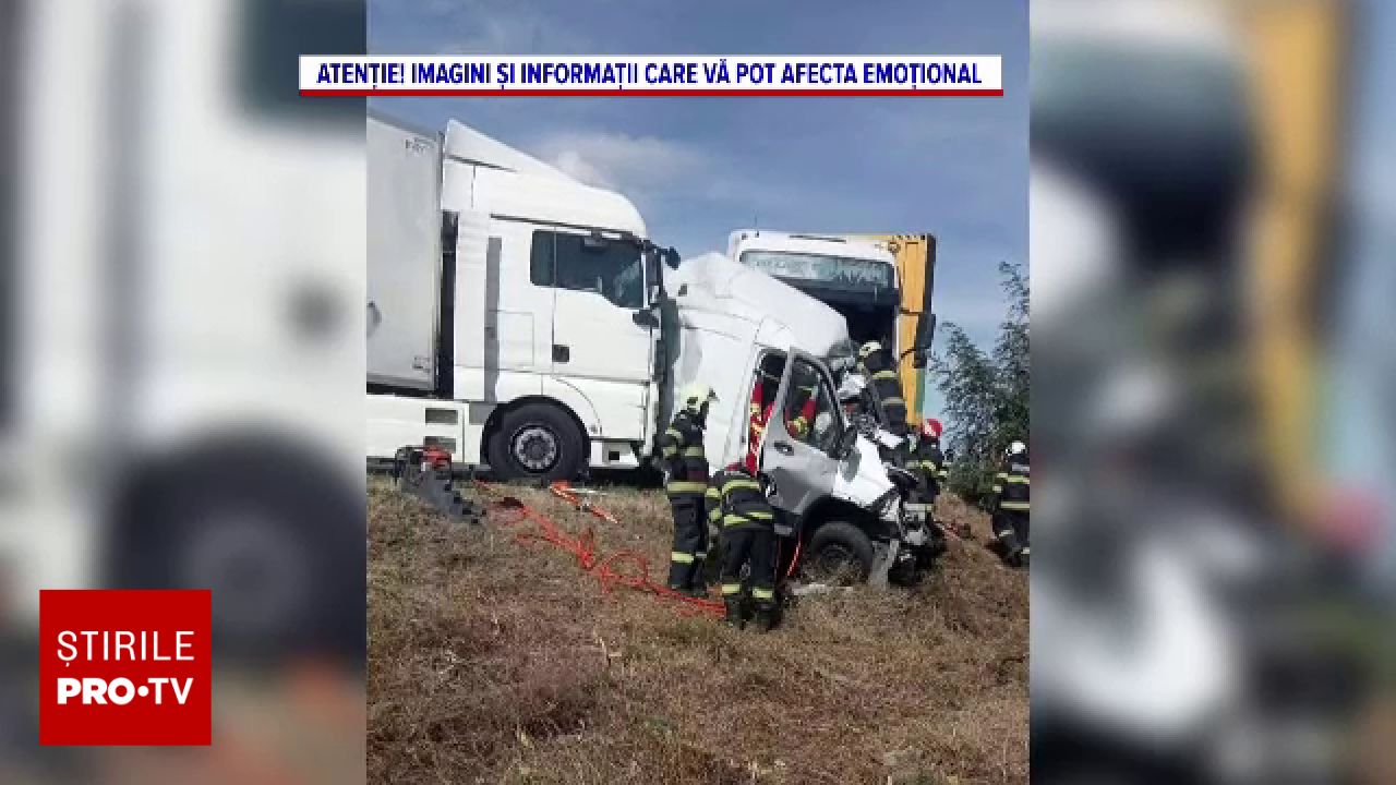 Accident violent pe DN6 în Caraș-Severin: Două femei au murit după ce microbuzul a fost strivit între două TIR-uri
