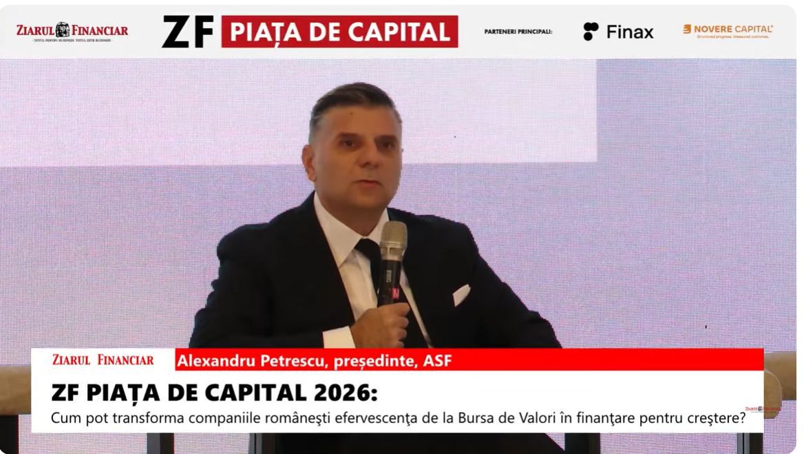 Alexandru Petrescu, președinte ASF: Piața de capital a înregistrat o creștere a indicelui BET de 58,6%