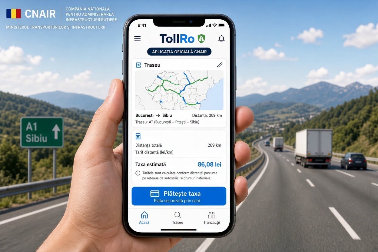 Platforma TollRo intră în funcțiune oficial din 1 octombrie 2026 pentru vehiculele de marfă