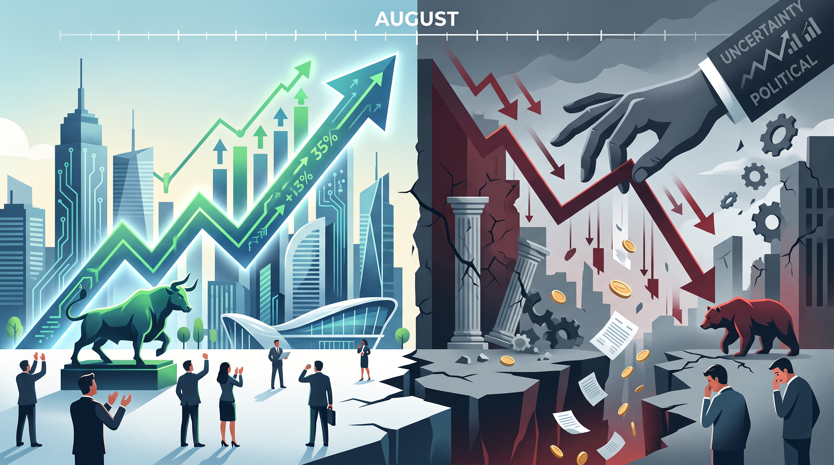 Piața financiară în august: performanțe solide în SUA și Europa, în timp ce BVB a înregistrat o scădere majoră