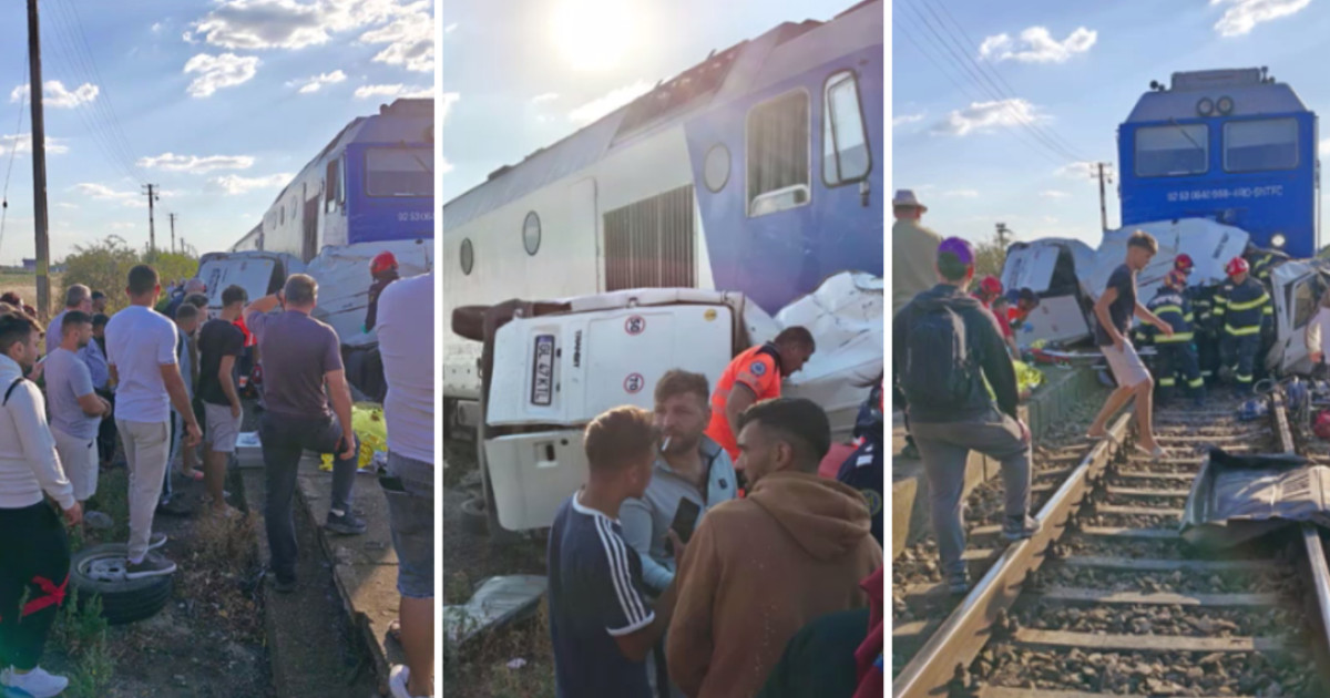 Tragedie în județul Galați: Patru persoane au murit după ce un tren a lovit o autoutilitară