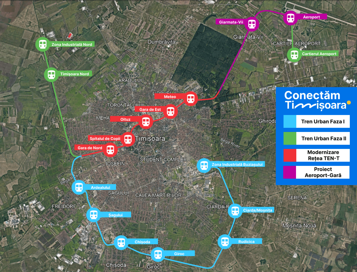 Timișoara va avea tren metropolitan: Ministerul Transporturilor a aprobat investiția pentru proiect