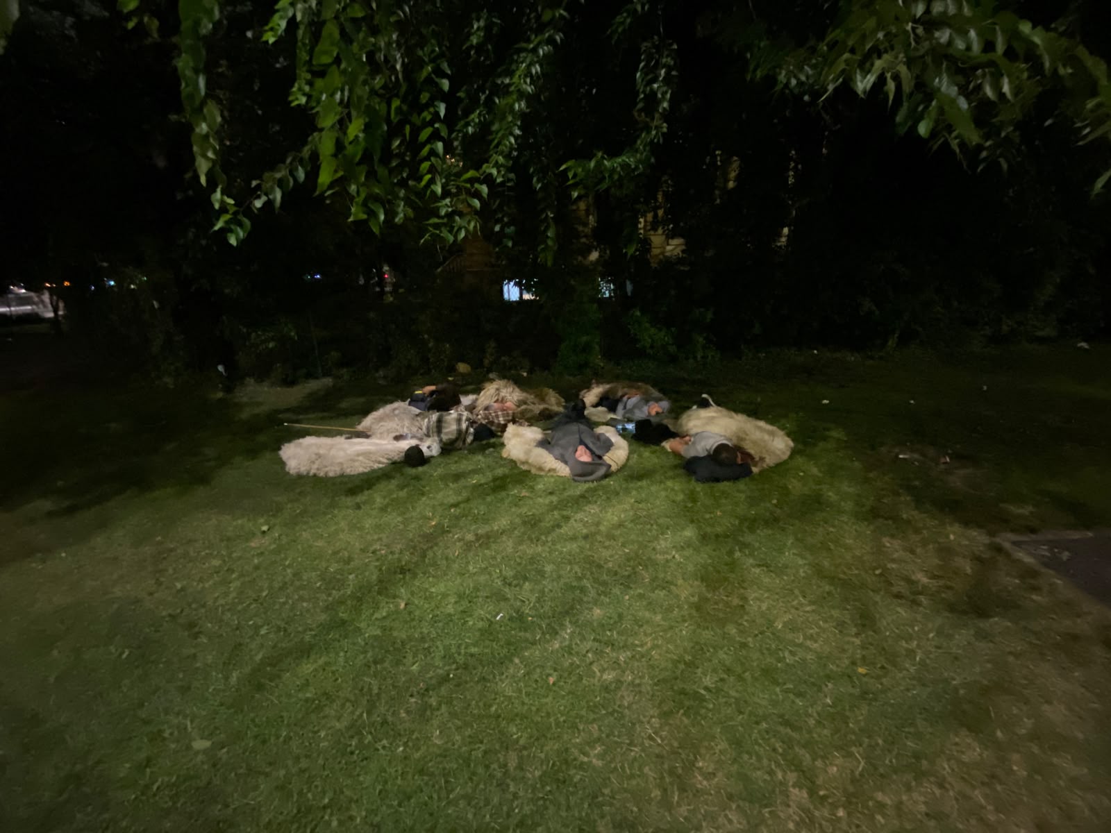 Ciobani și protestatari au dormit pe stradă în București, după manifestarea din Piața Victoriei