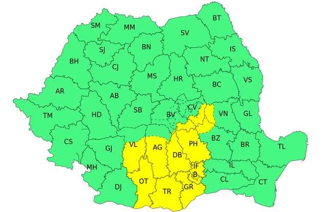 Avertisment meteo: Temperaturi mai mici și ploi însemnate cantitativ în anumite zone ale țării