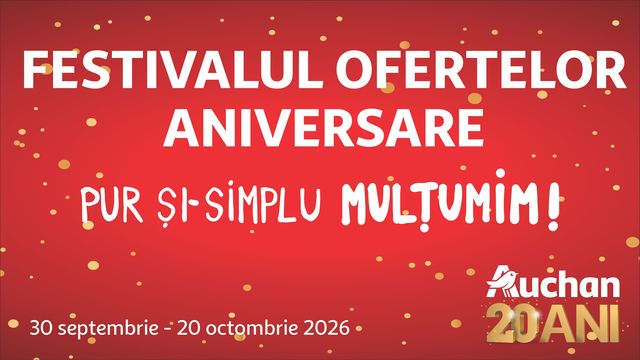 Auchan România marchează 20 de ani de activitate cu reduceri de până la 50% la mii de produse