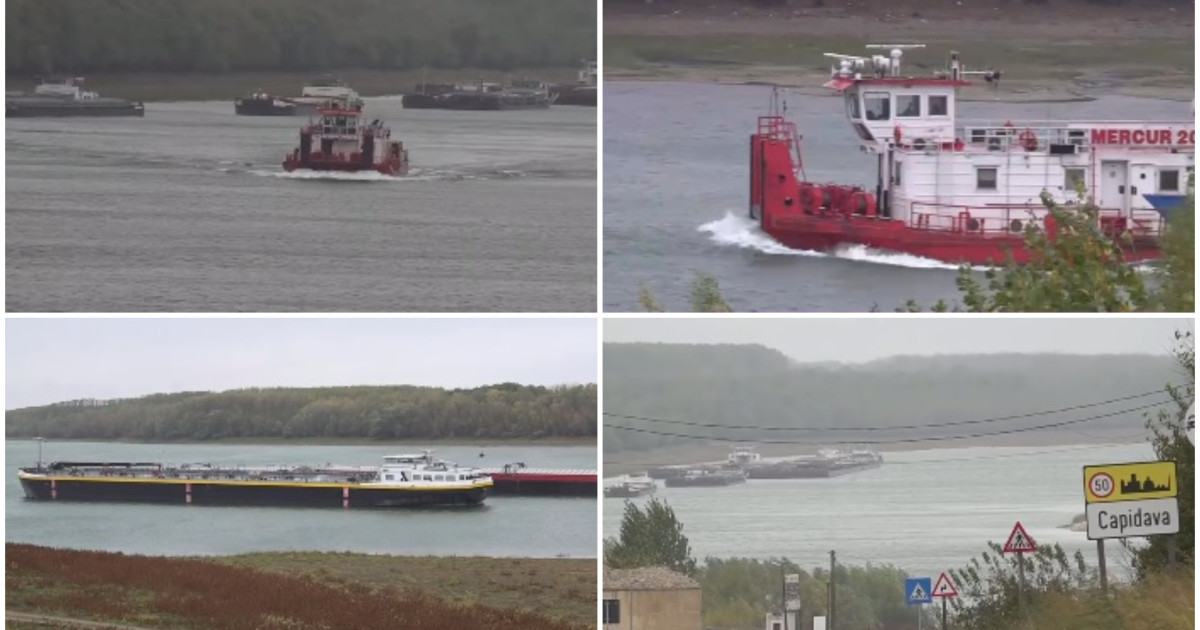 Navigația pe Dunăre între Galați și Constanța a fost blocată de o navă supraîncărcată în zona Capidava